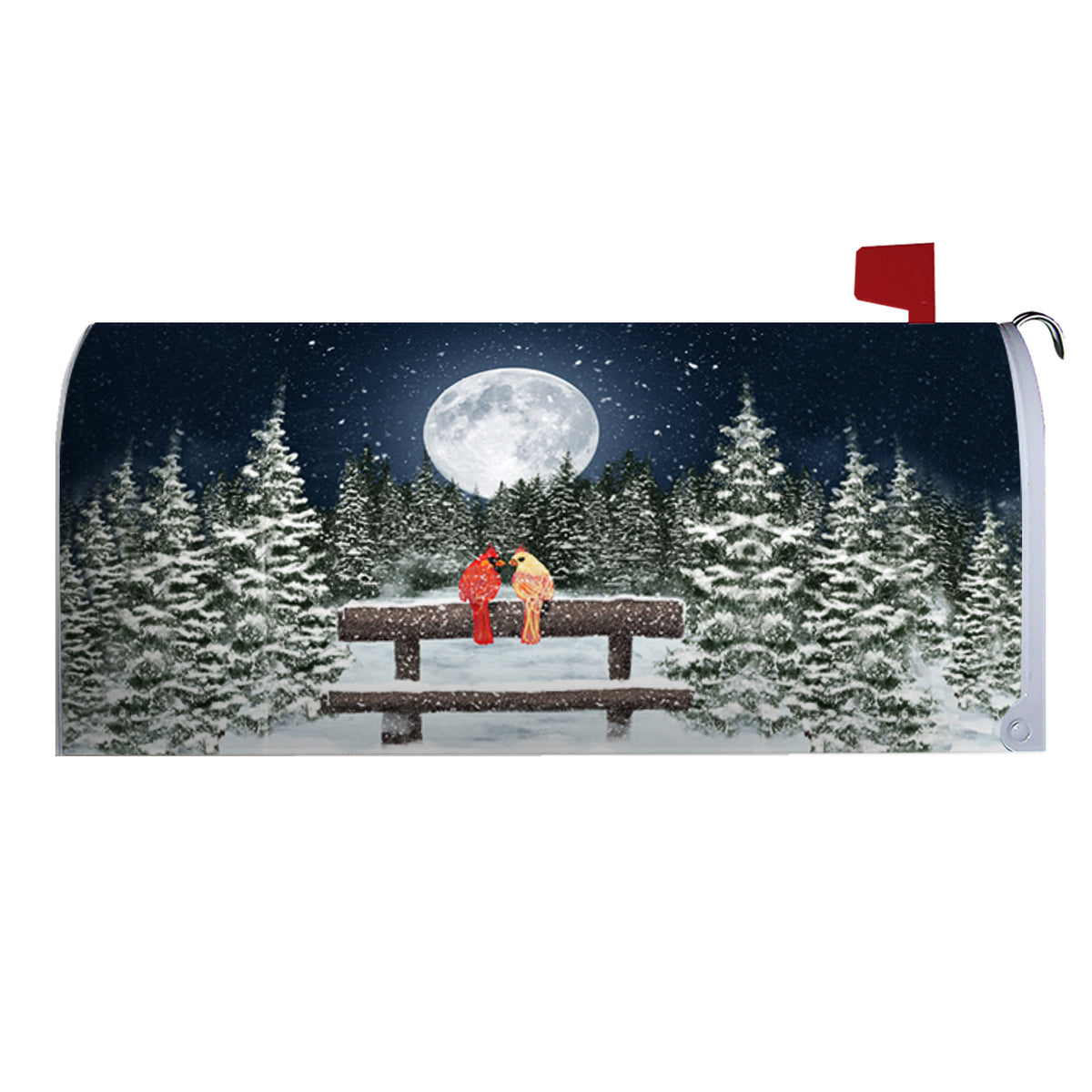 America Forever Winter Moon Mailbox Cover