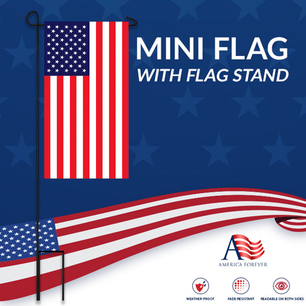 America Forever Mini Flag Stand Set - USA