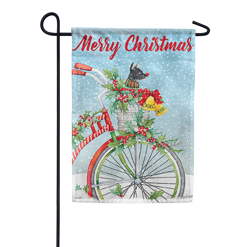 Carson Christmas Bike Pup Garden Flag