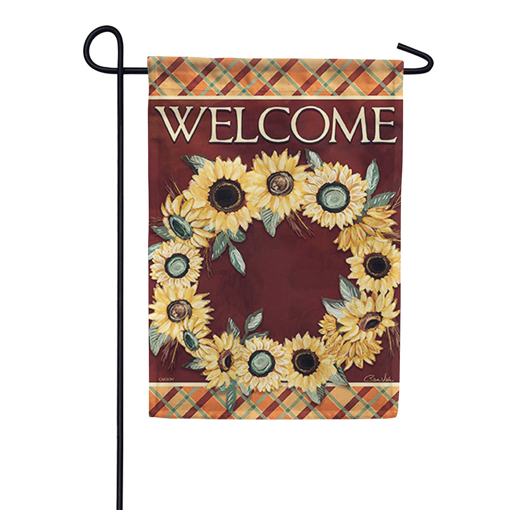 Carson Sunny Wreath Garden Flag
