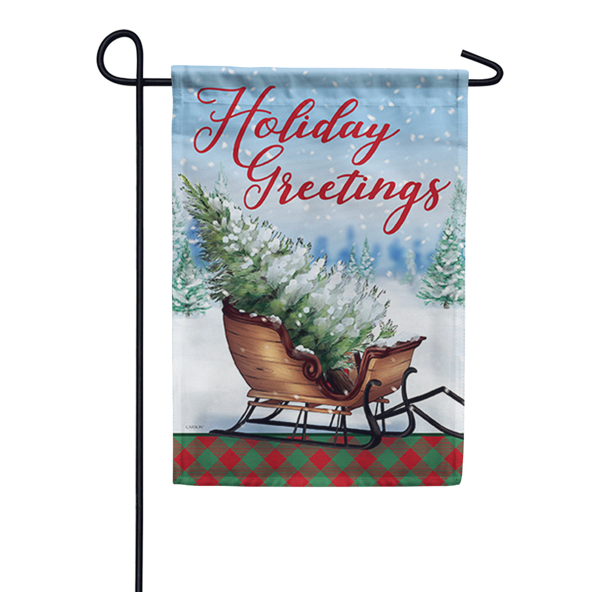 Carson Christmas Sleigh Garden Flag
