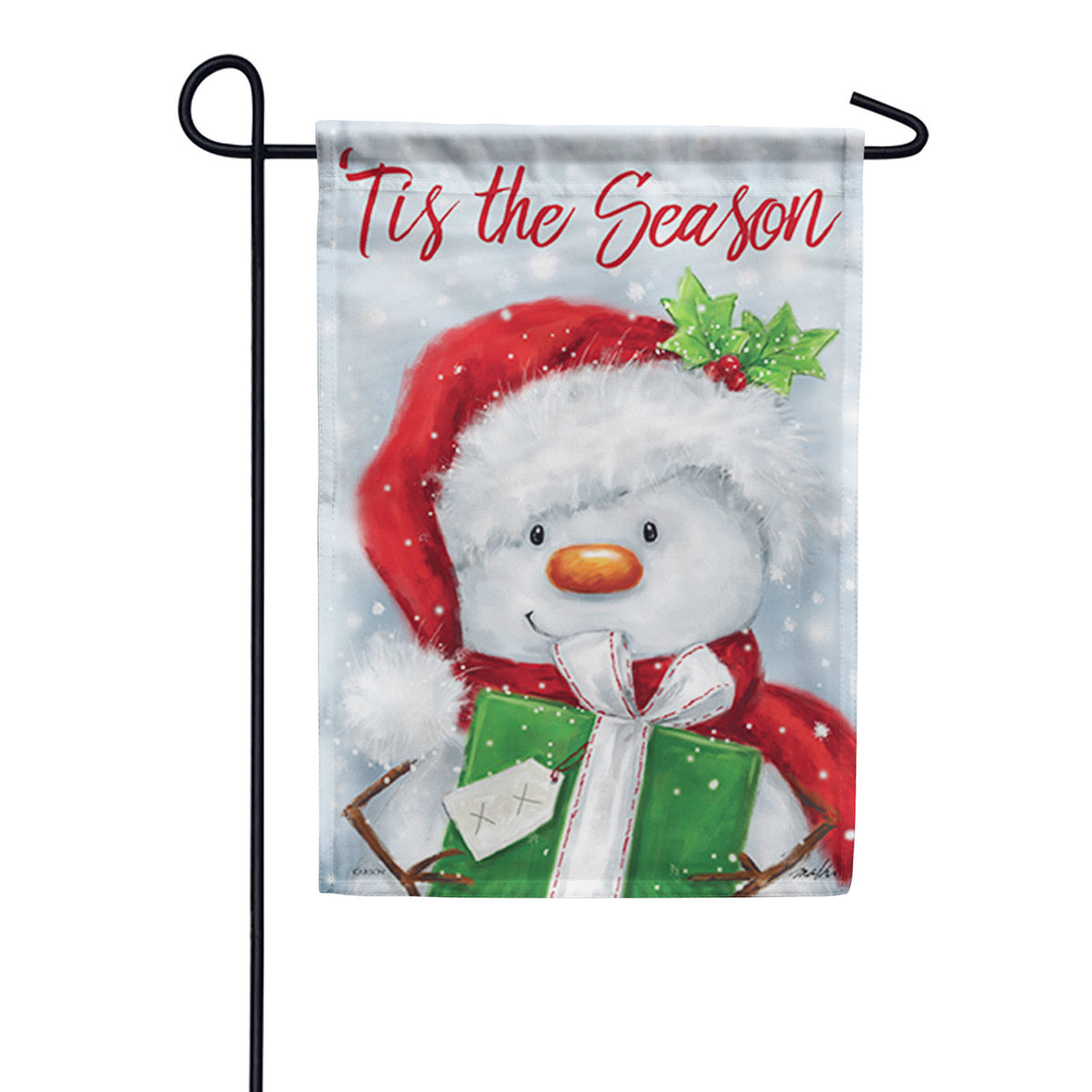 Carson Tis the Season Snowman Garden Flag
