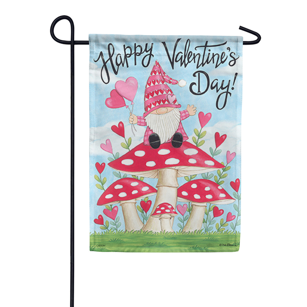 Carson Happy Valentine Gnome Glitter Trends Garden Flag