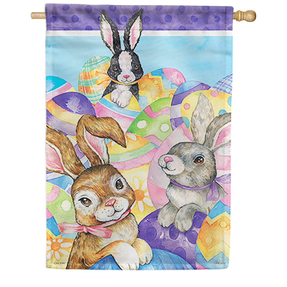 Carson Happy Bunnies Dura Soft House Flag