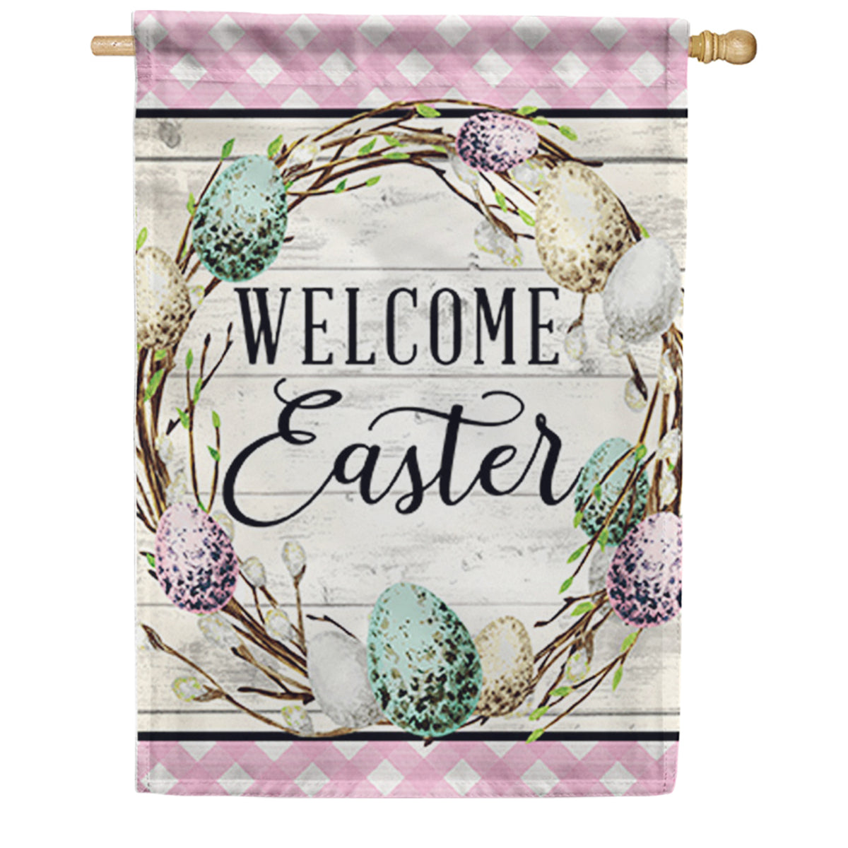 Carson Farmhouse Easter House Flag
