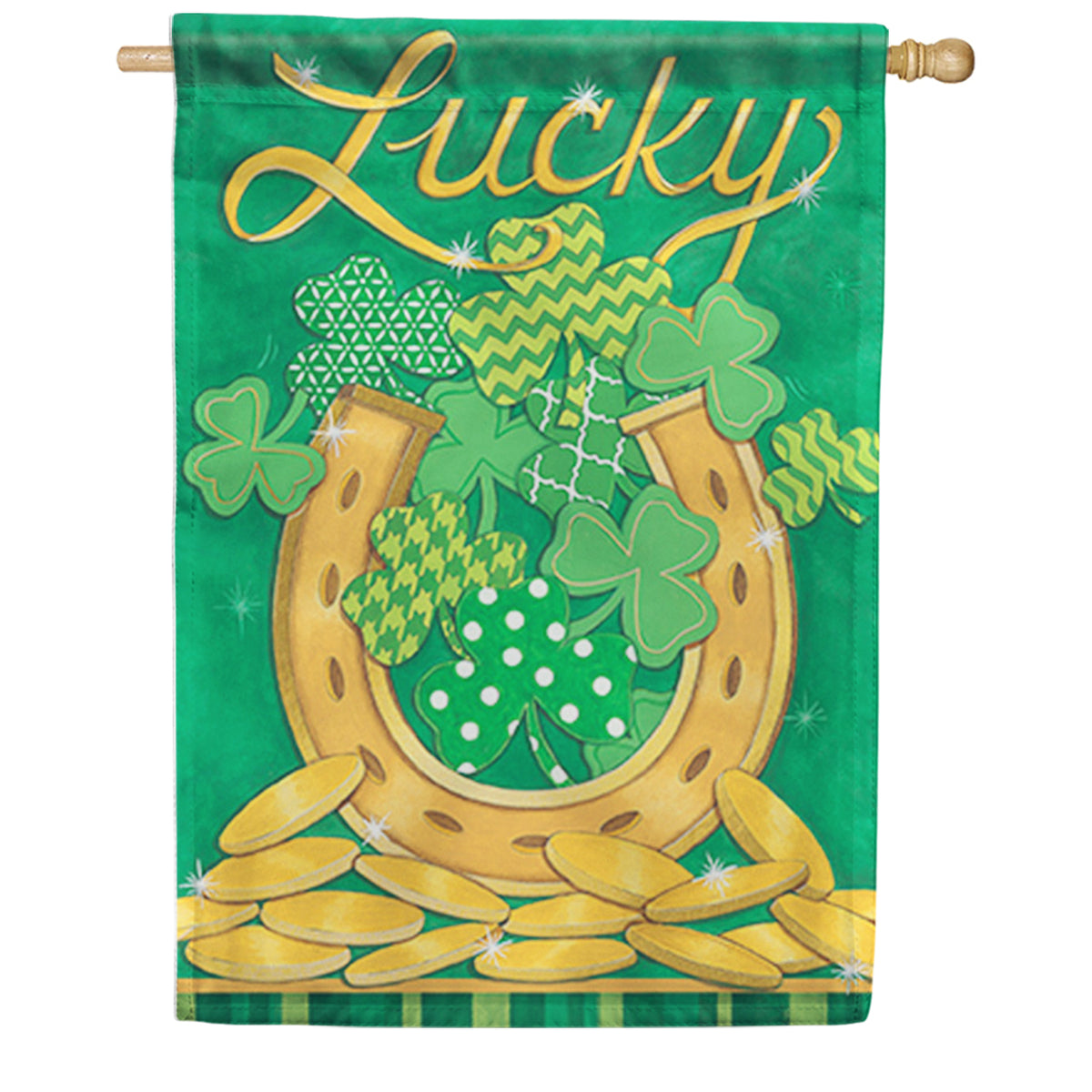 Carson Lucky Horseshoe House Flag