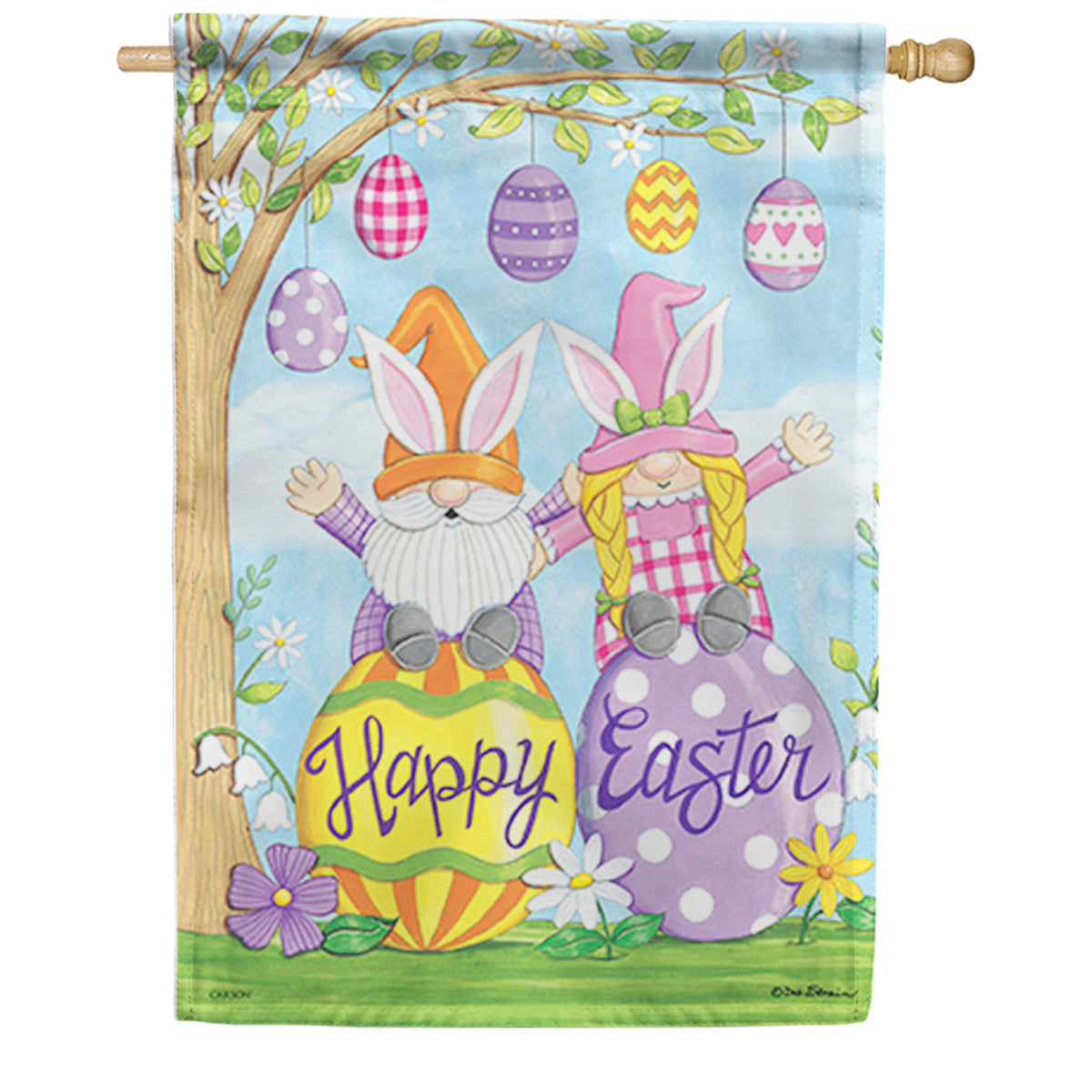 Carson Easter Gnomes House Flag