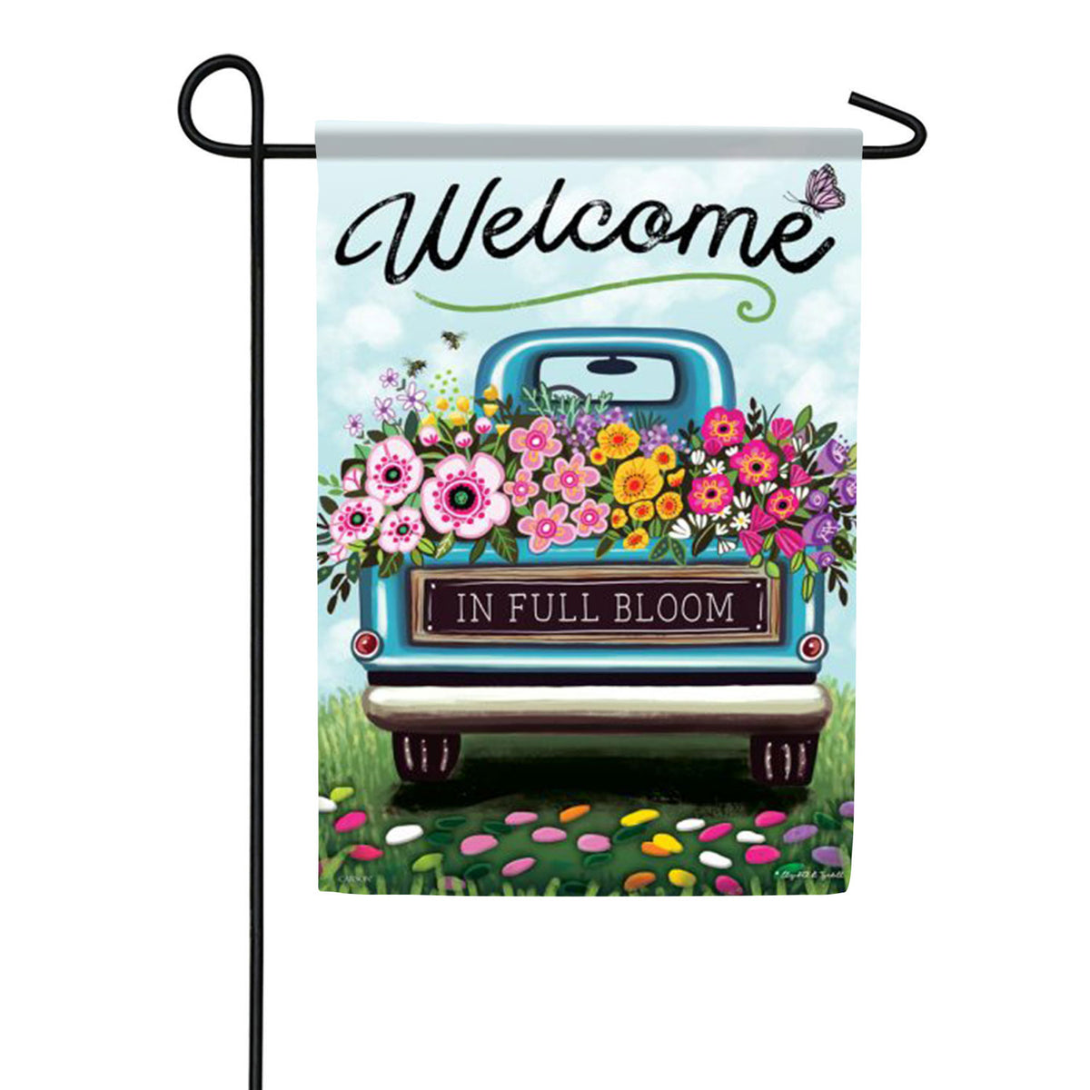 Carson Blue Truck Garden Flag