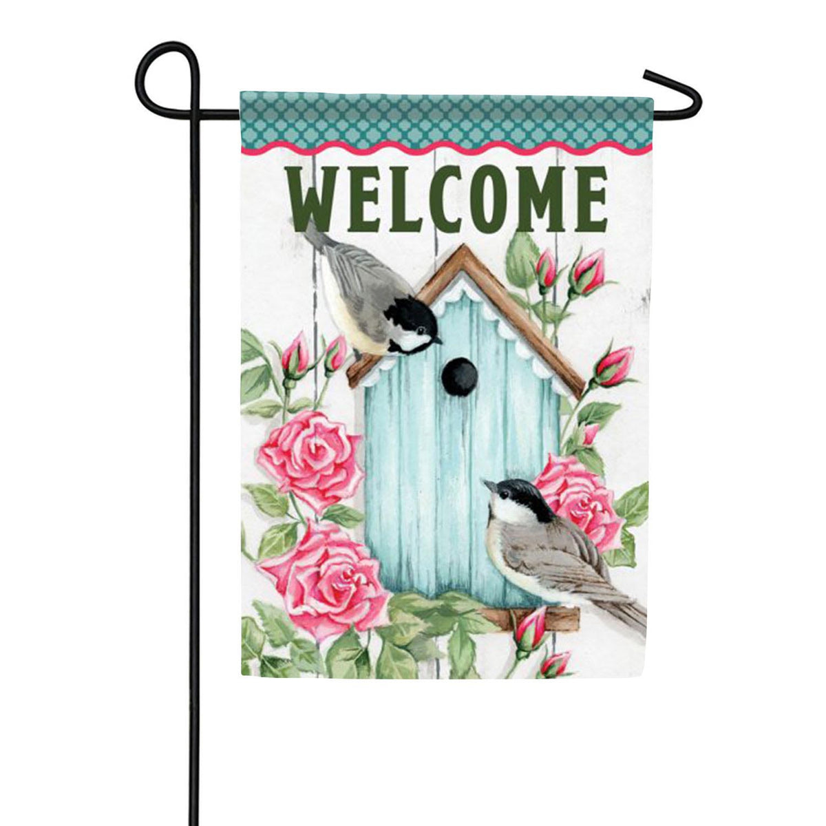 Carson Chickadees & Birdhouse Garden Flag
