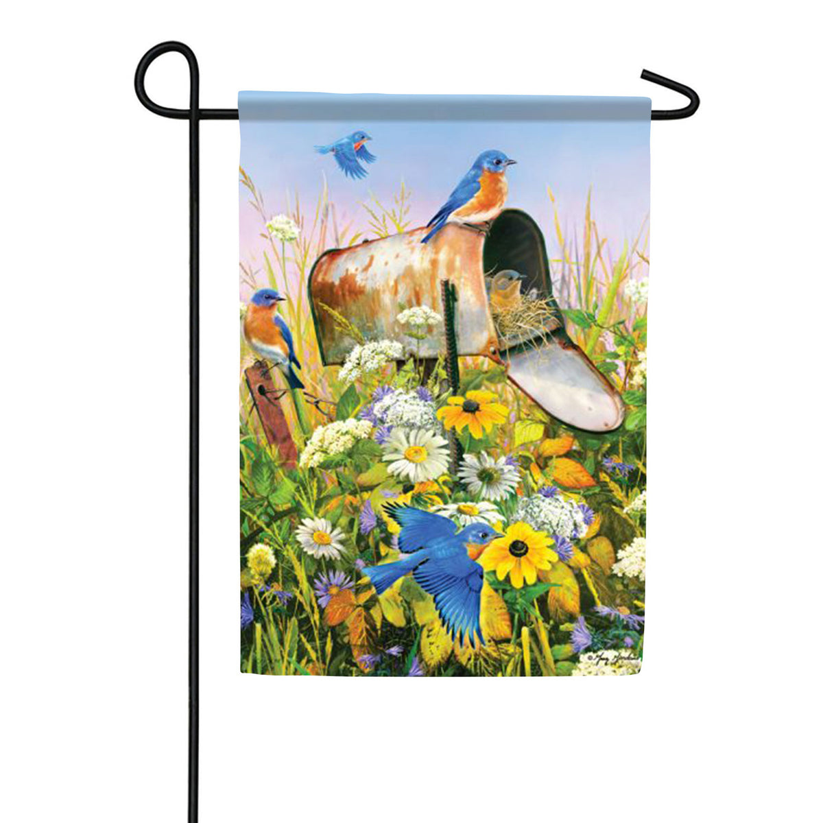 Carson Bluebirds & Flowers Garden Flag