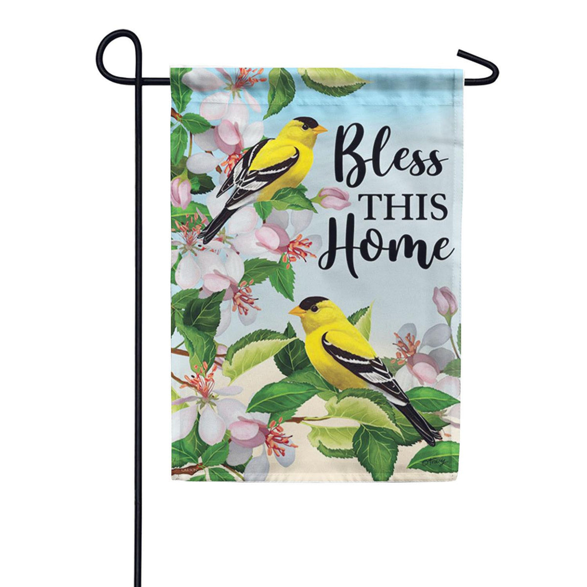 Carson Bless This Home Goldfinches Garden Flag