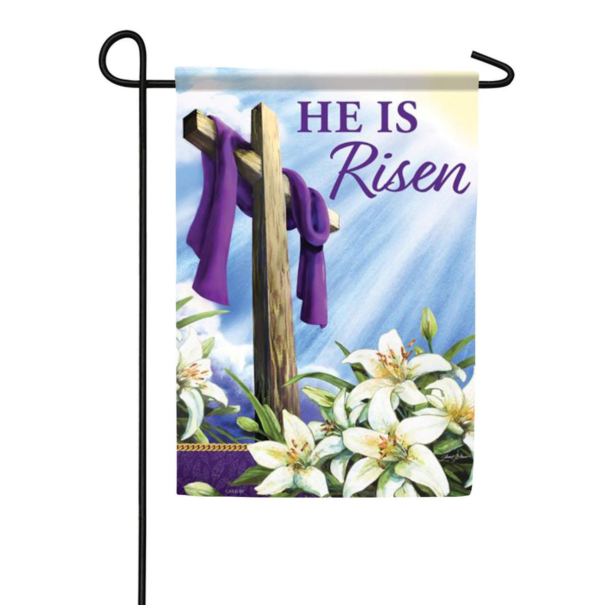 Carson He is Risen Cross Garden Flag