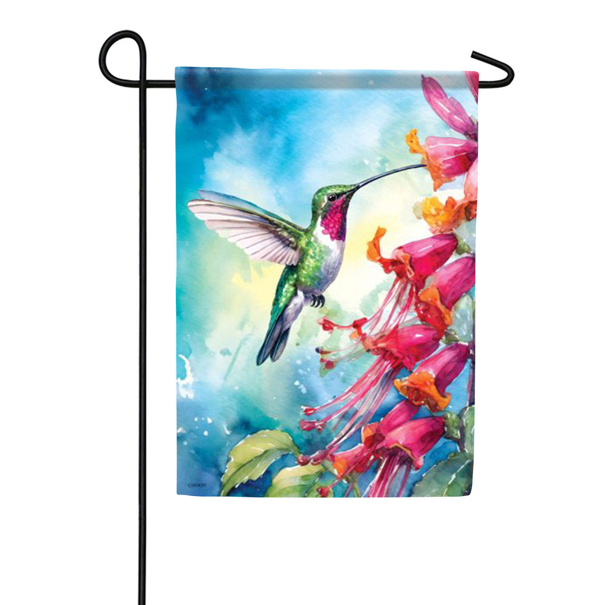 Carson Hummingbird & Fuchsia Garden Flag