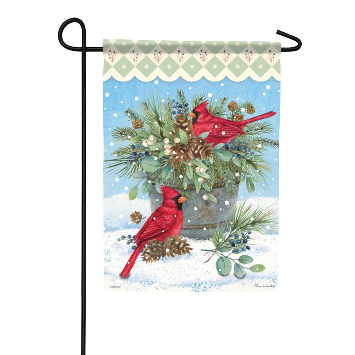 Cardinals Bucket Garden Flag