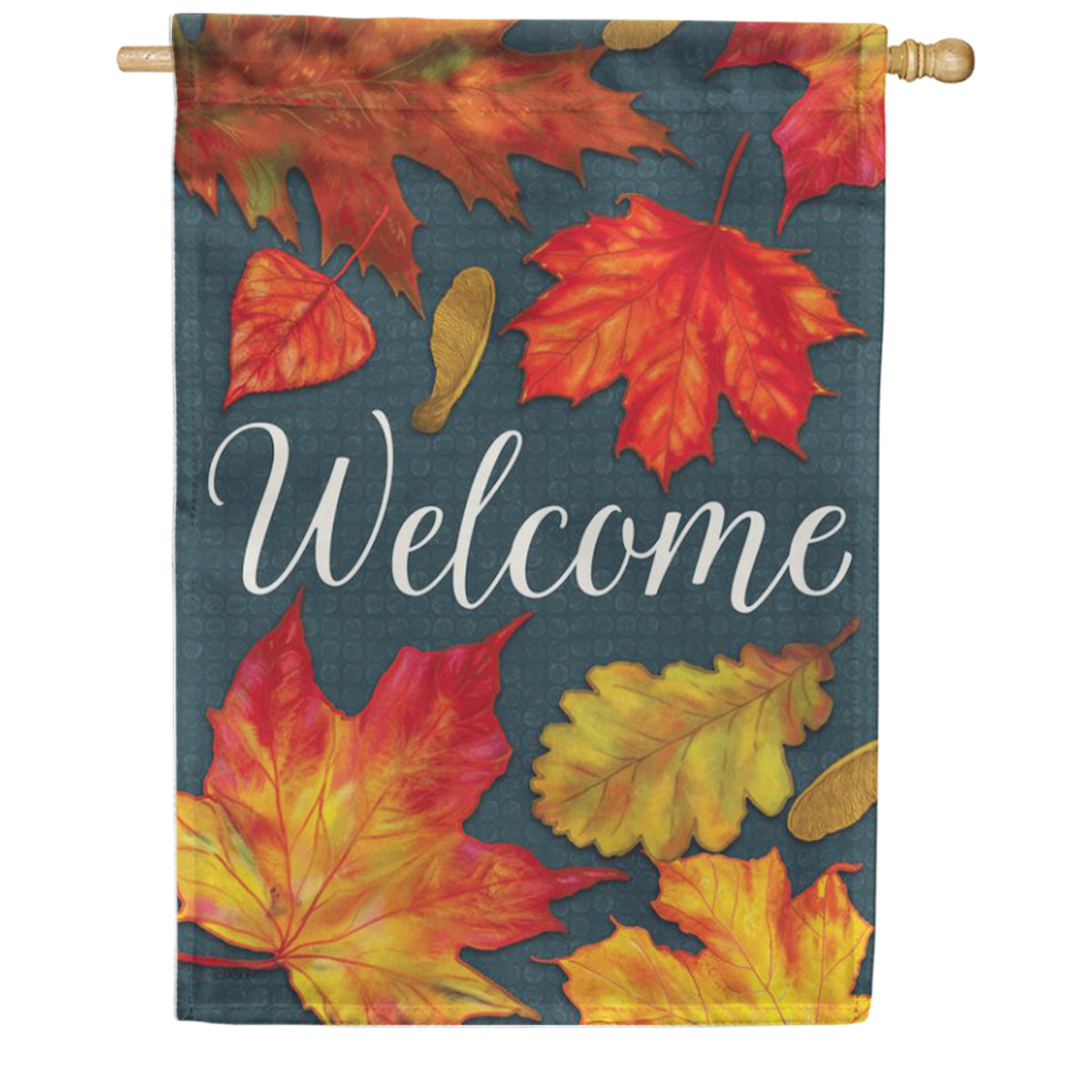 Carson Scattered Leaves House Flag