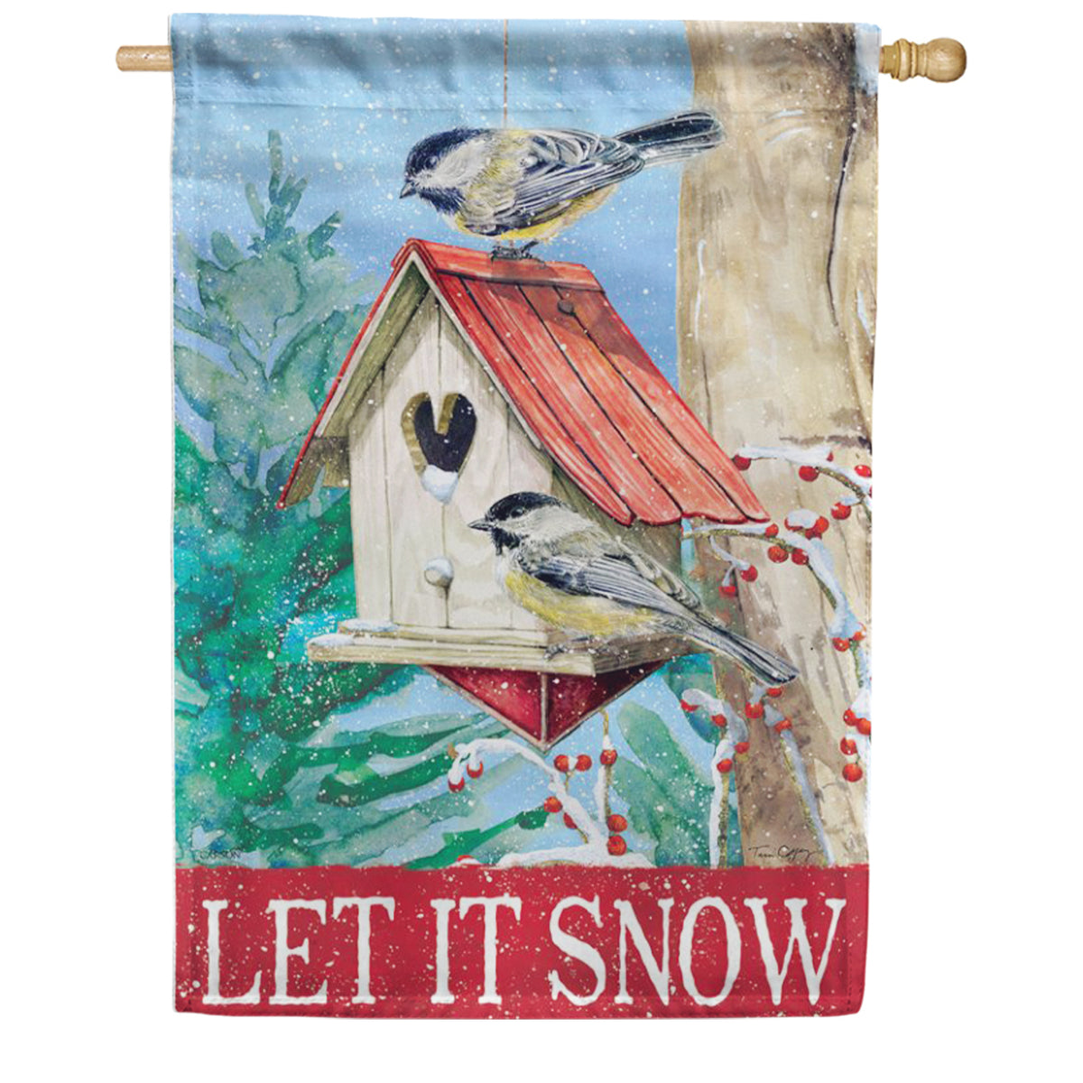 Carson Red Roof Birdhouse House Flag