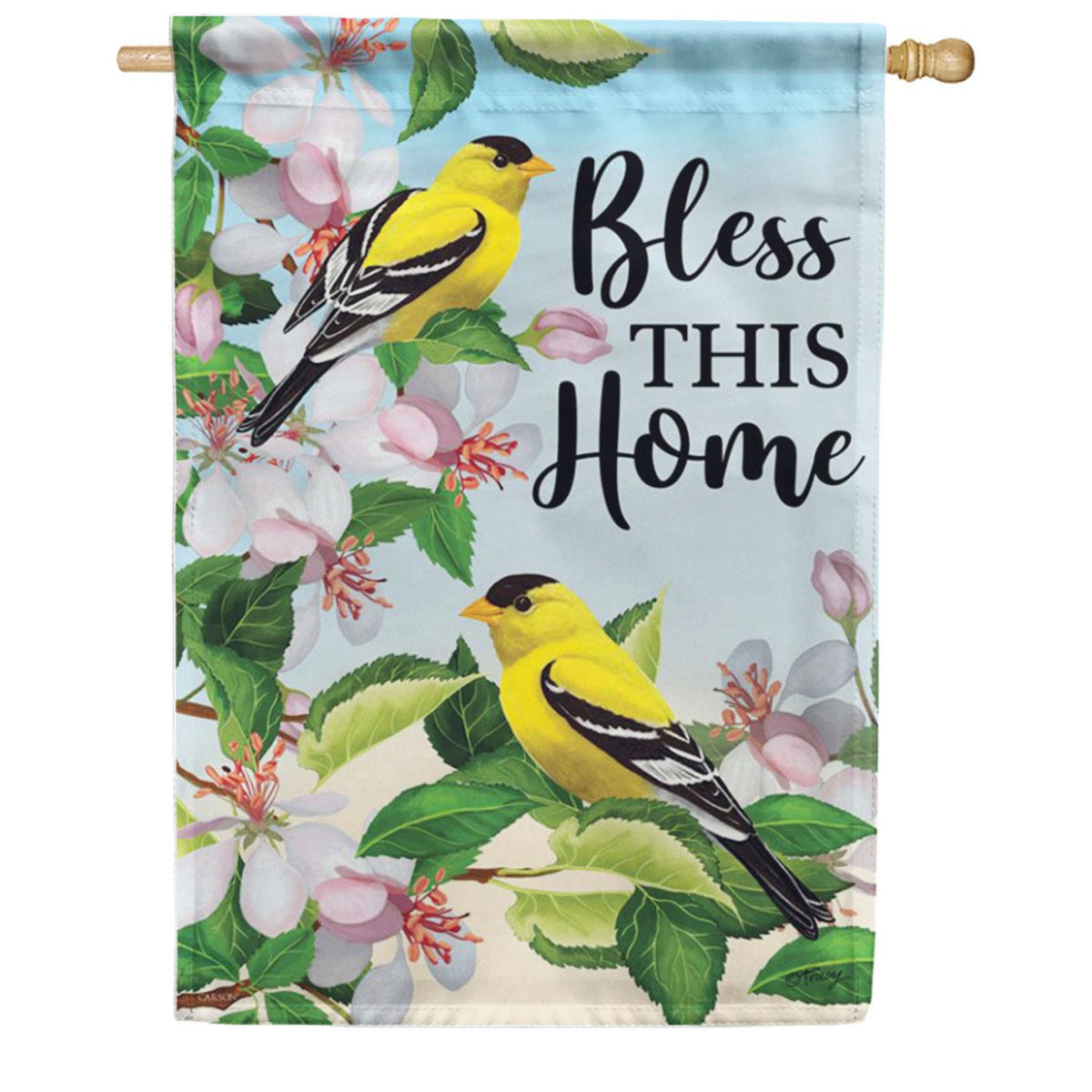 Carson Bless This Home Goldfinches House Flag