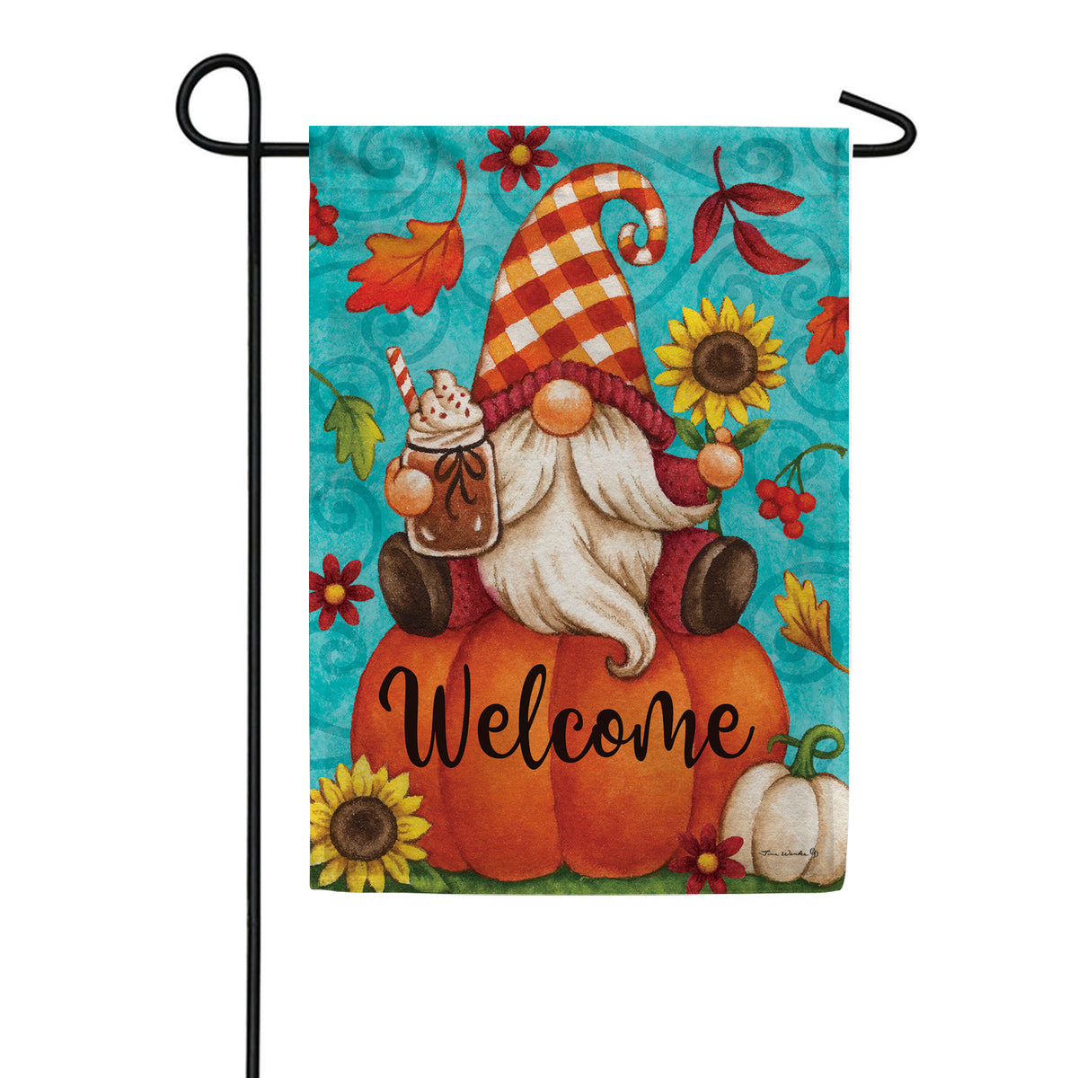 Custom Decor Pumpkin Gnome Garden Flag