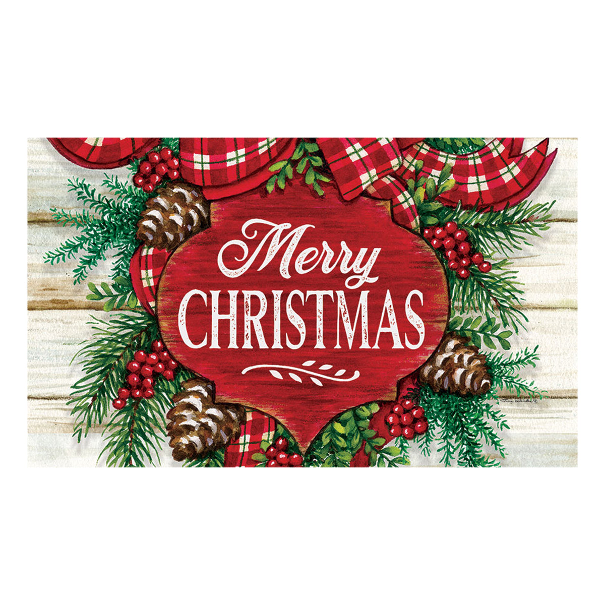 Custom Decor Christmas Swag Doormat