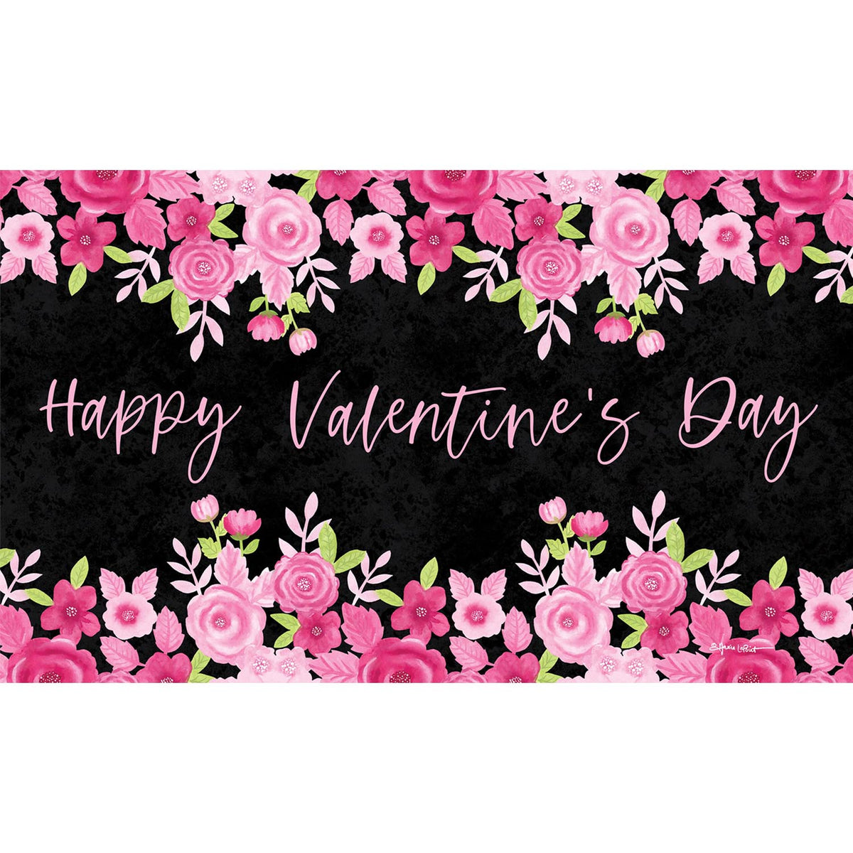 Custom Decor Valentine's Floral Mat