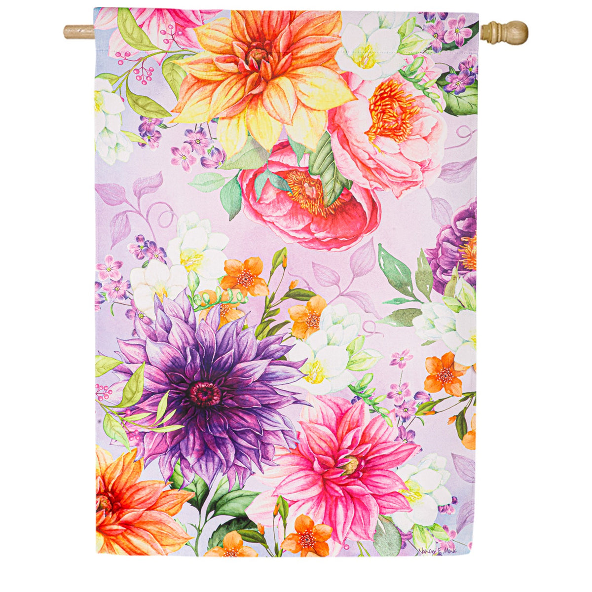 Evergreen Rhapsody in Bloom House Flag