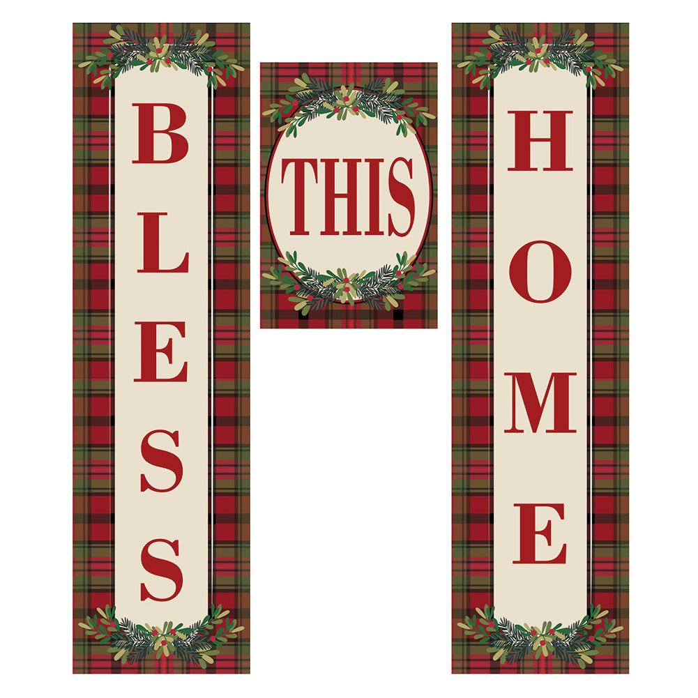 Evergreen Christmas Blessings Holiday Door Banner Kits
