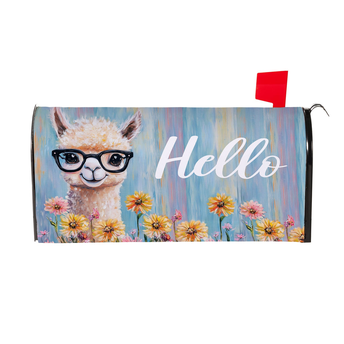 Evergreen Floral Llama Mailbox Cover