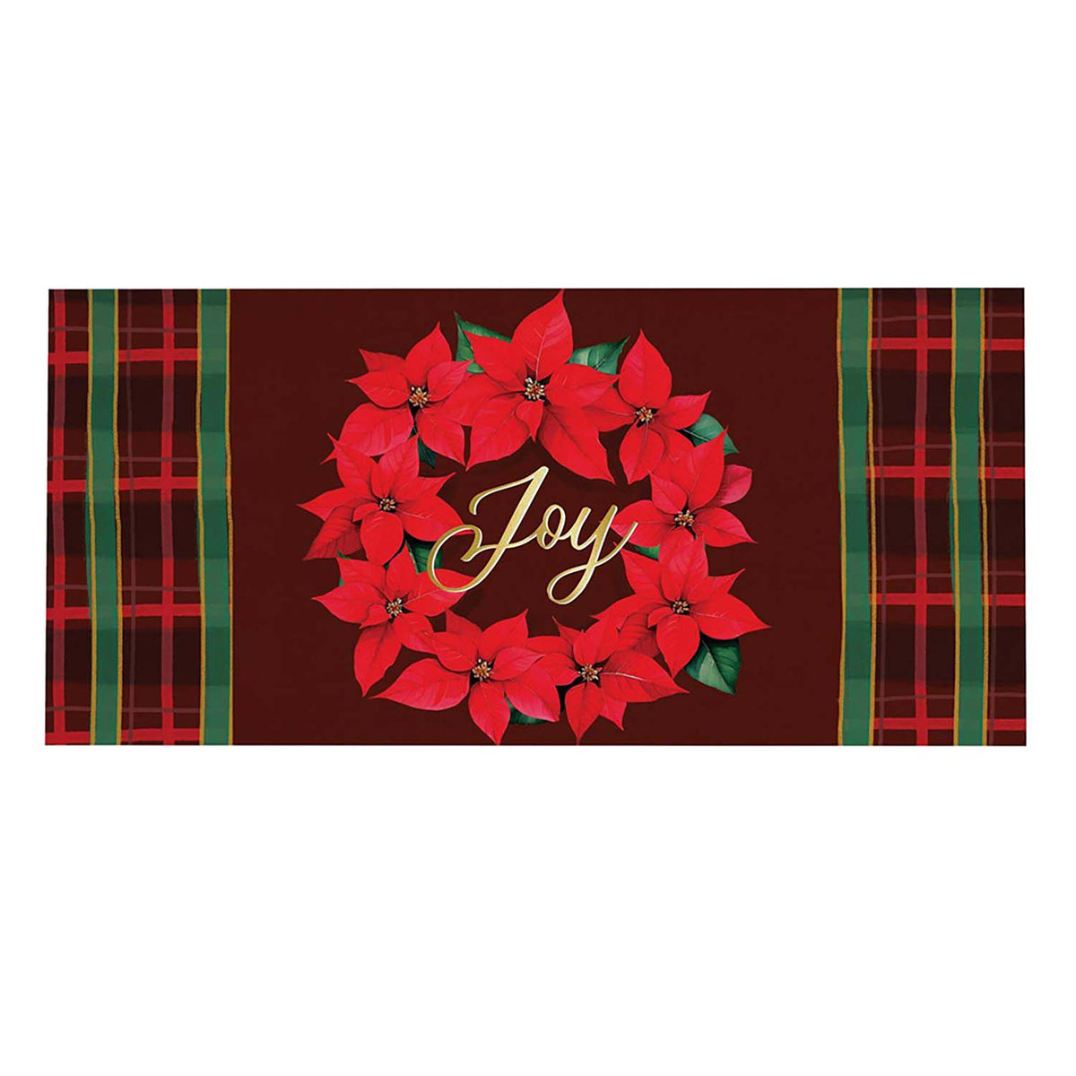 Evergreen Sassafras Switch Mat - Plaid Joy Wreath