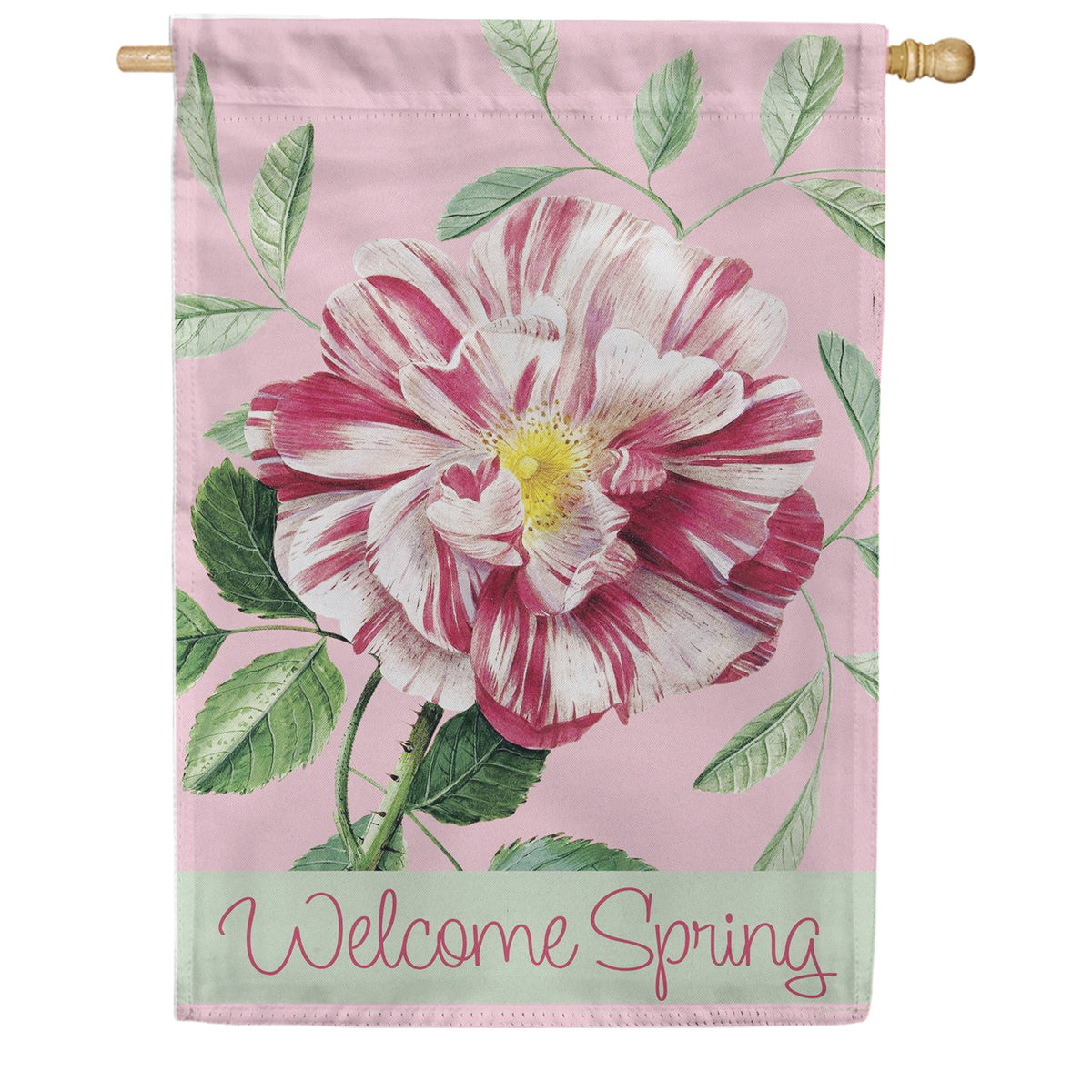 Evergreen Suede 2-Sided House Flag - Radiant Pink Flower