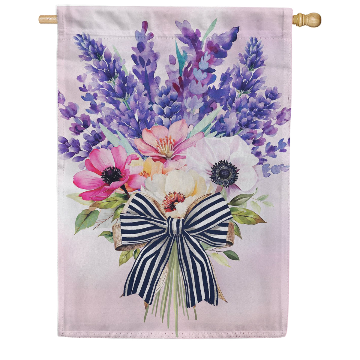 Evergreen Suede 2-Sided House Flag - Colorful Floral Bouquet