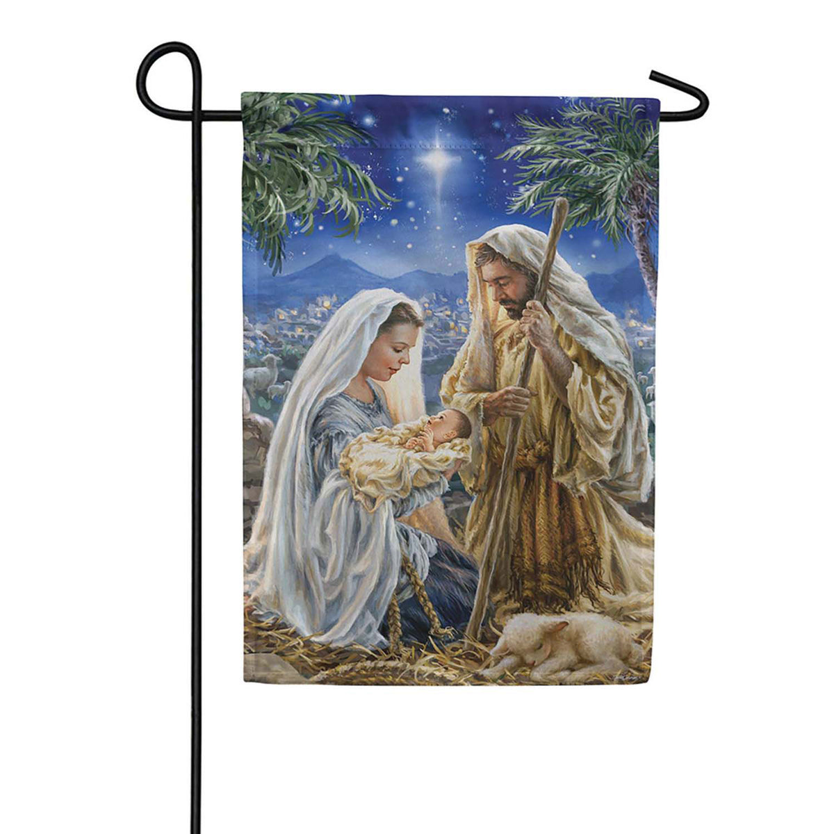 Evergreen Suede 2-Sided Garden Flag - Christmas Miracle