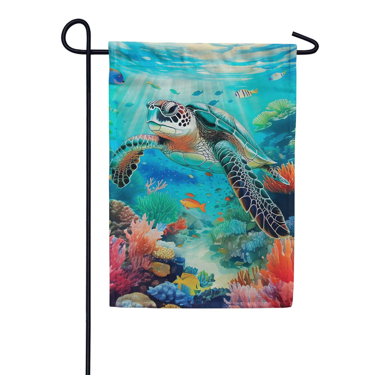 Evergreen Suede 2-Sided Garden Flag - Aquatic Life