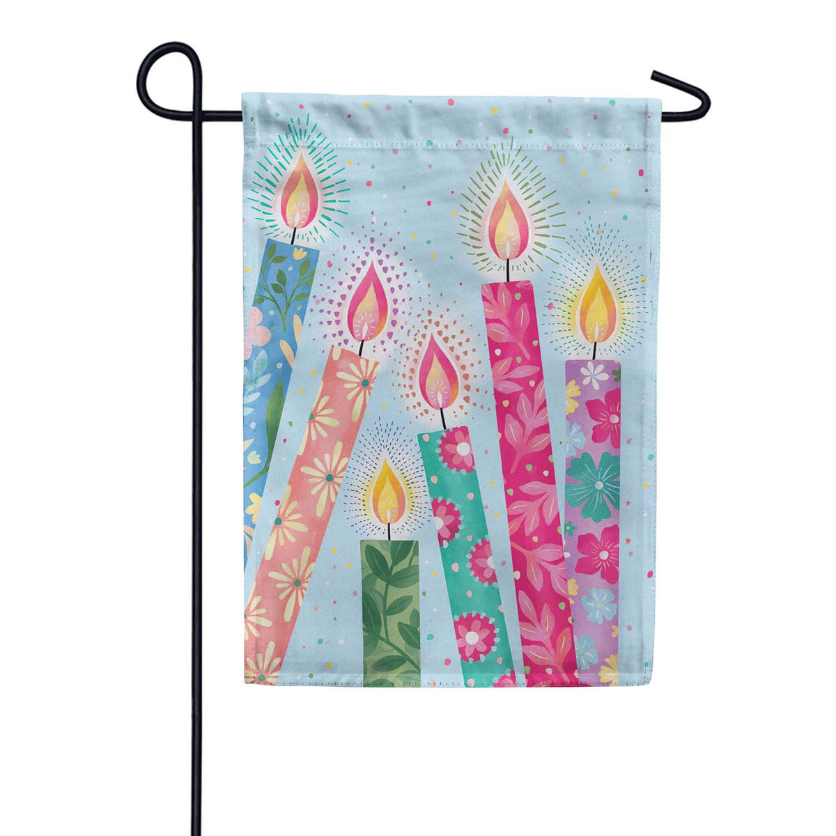 Evergreen Suede 2-Sided Garden Flag - Floral Candles