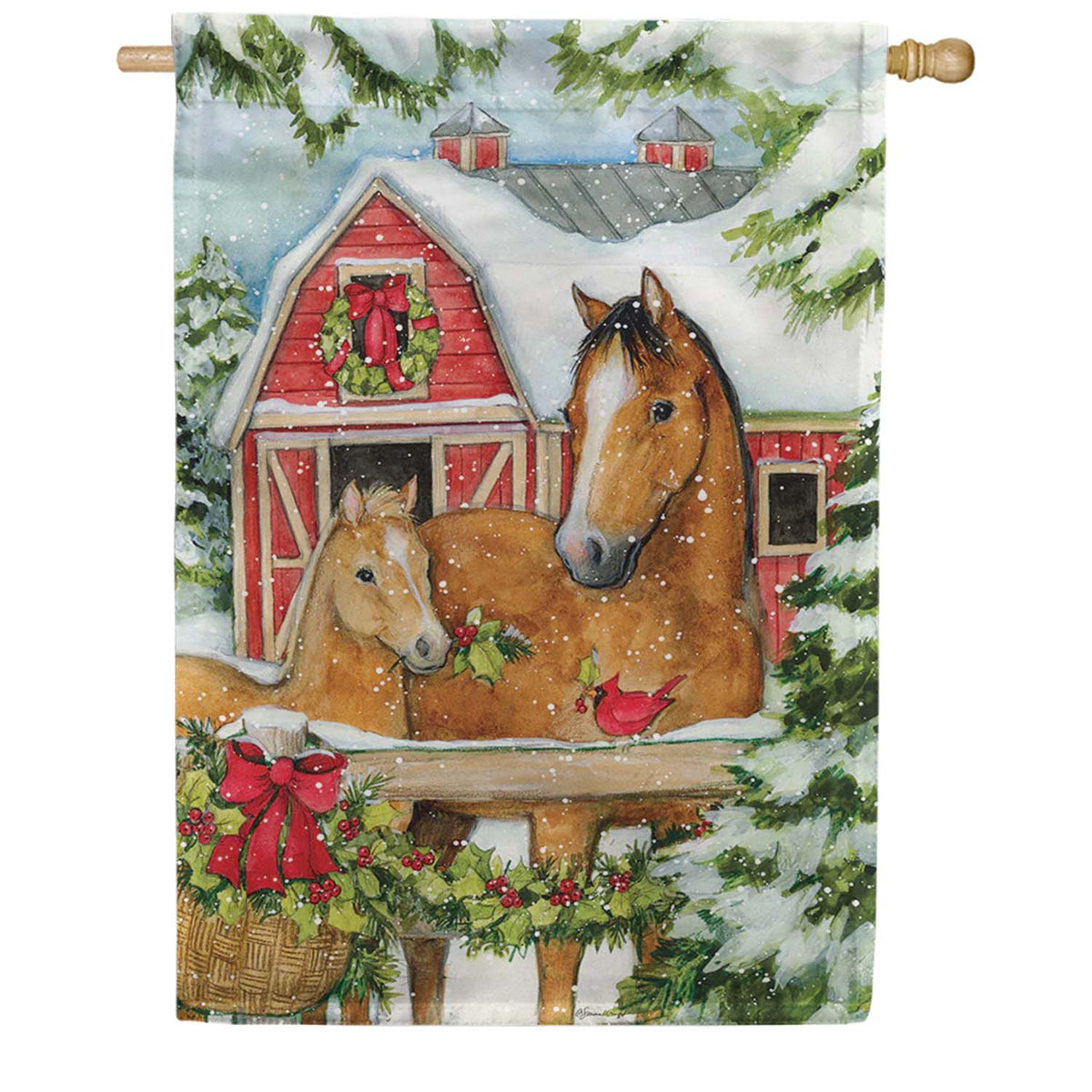 Premier Christmas Horse Barn Oversized House Flag