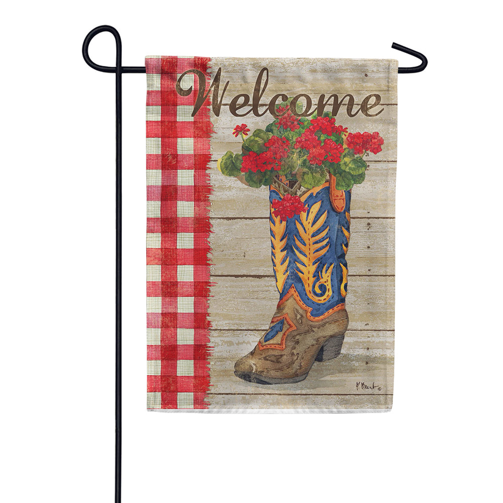 Toland Welcome Boots Garden Flag