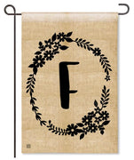 Rustic Monogram "F" Garden Flag