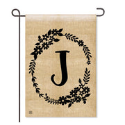 Rustic Monogram "J" Garden Flag
