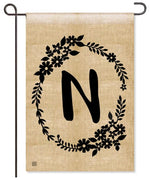 Rustic Monogram  "N" Garden Flag