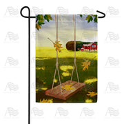 Country Swinging In Fall Garden Flag