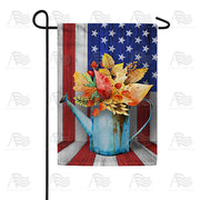 Old Fall Watering Can Garden Flag