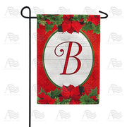 Red Poinsettia - Monogram B Garden Flag