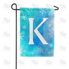 Snowflakes Monogram K Garden Flag