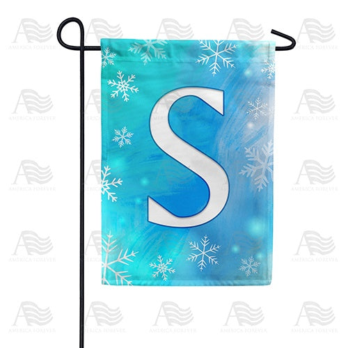 Snowflakes Monogram S Garden Flag
