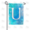Snowflakes Monogram U Garden Flag