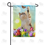 Spring Fun For Kitty Garden Flag