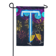 New Year Cheers - Monogram T Garden Flag
