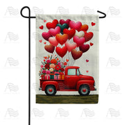 Heart Balloons and Blossoms Delivery Garden Flag