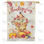 Thanksgiving Watercolor House Flag