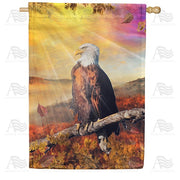 Eagle Basking In Sunlight House Flag
