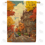 Autumn In A Small Town House Flag